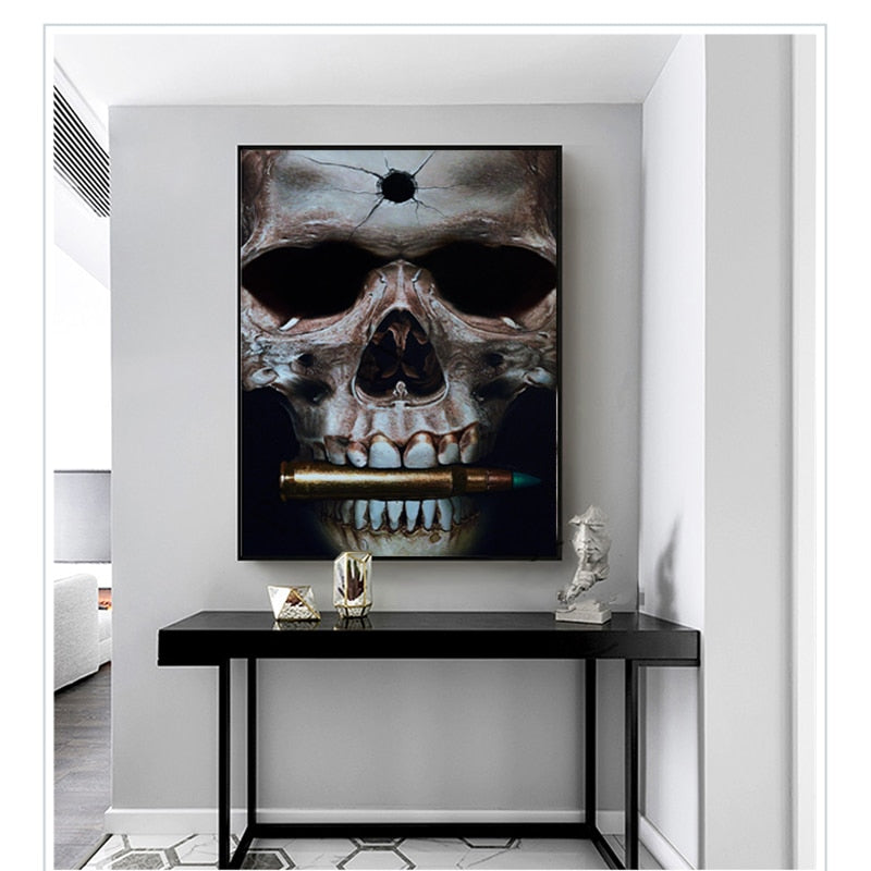 Skull Bite Money Wall Art Broker Decoration