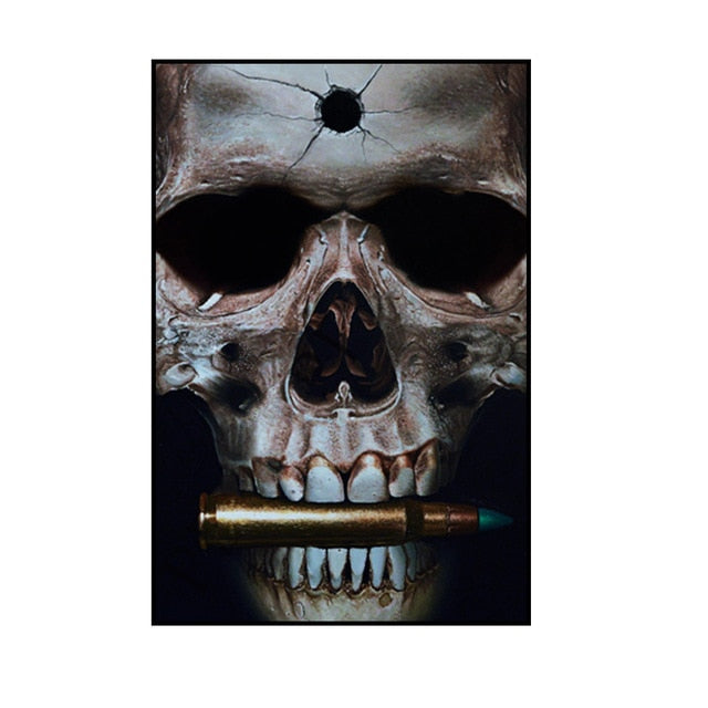 Skull Bite Money Wall Art Broker Decoration