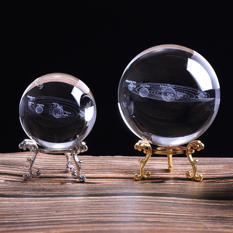 Desktop 3D Solar System Crystal Ball