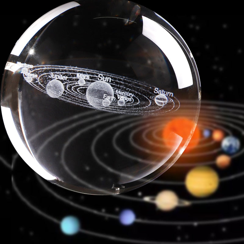Desktop 3D Solar System Crystal Ball