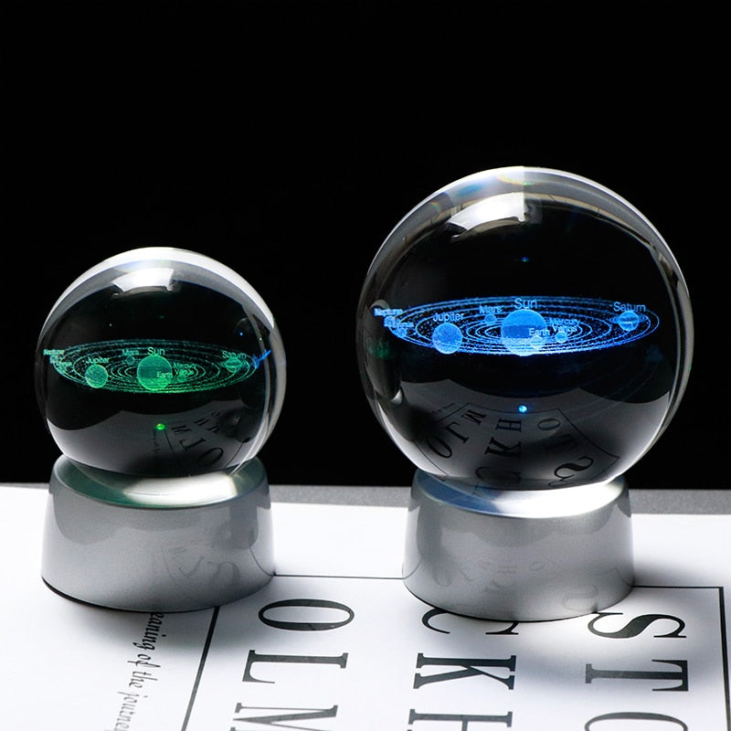 Desktop 3D Solar System Crystal Ball