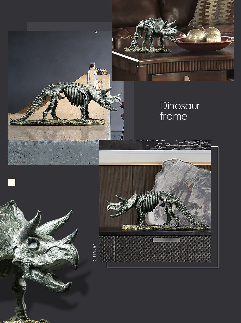 Luxury Home Decoration Accessories Dinosaur Fossil Desk Decor Animal Skeleton Antique
