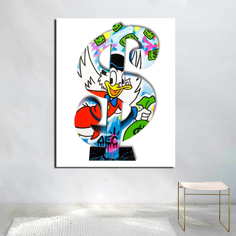 Alec Monopoly Bag Of Money Wall Art Canvas Painting
