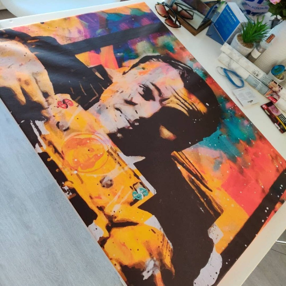 Wolf Of Wall Street Money Talks Abstract Framed Canvas Wall Art Invincible