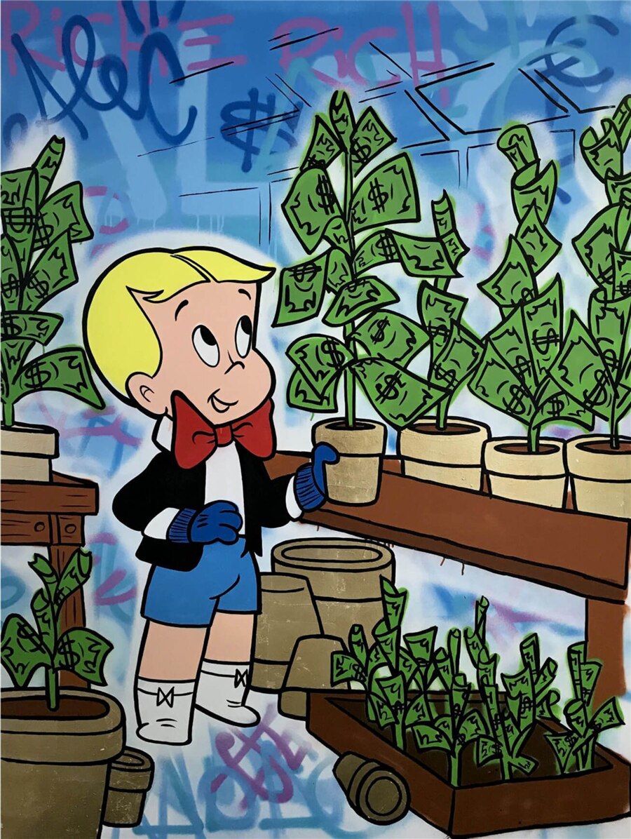 Alec Monopolys RICHIE MONEY TREE HD Wall Art Canvas Poster Print