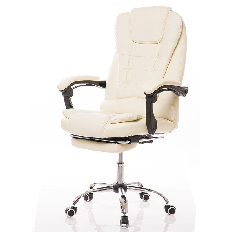 European Office Boss Genuine Leather Chair with Massage Footrest Lift