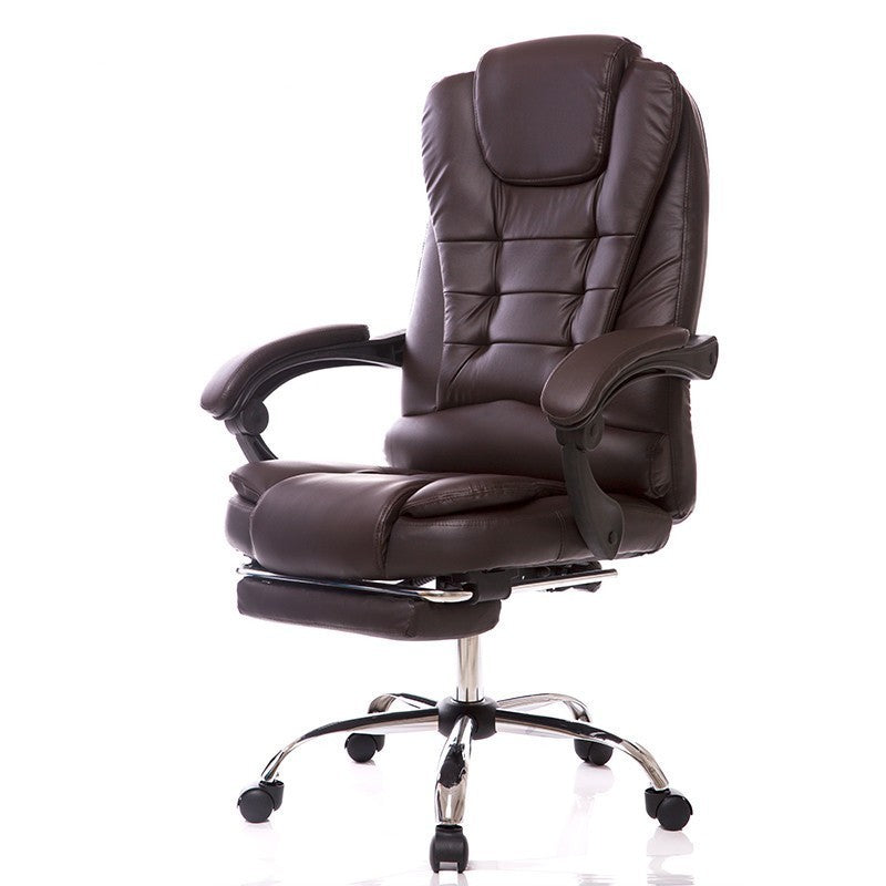 European Office Boss Genuine Leather Chair with Massage Footrest Lift