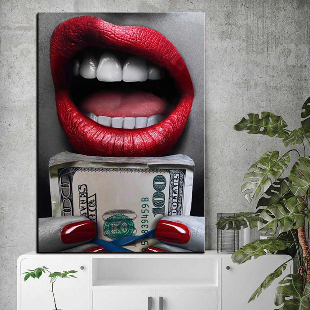 Woman with Money Broker Decor