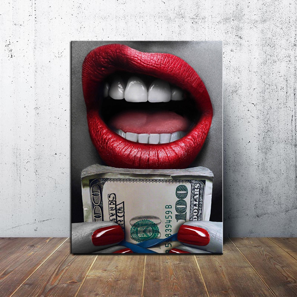Woman with Money Broker Decor