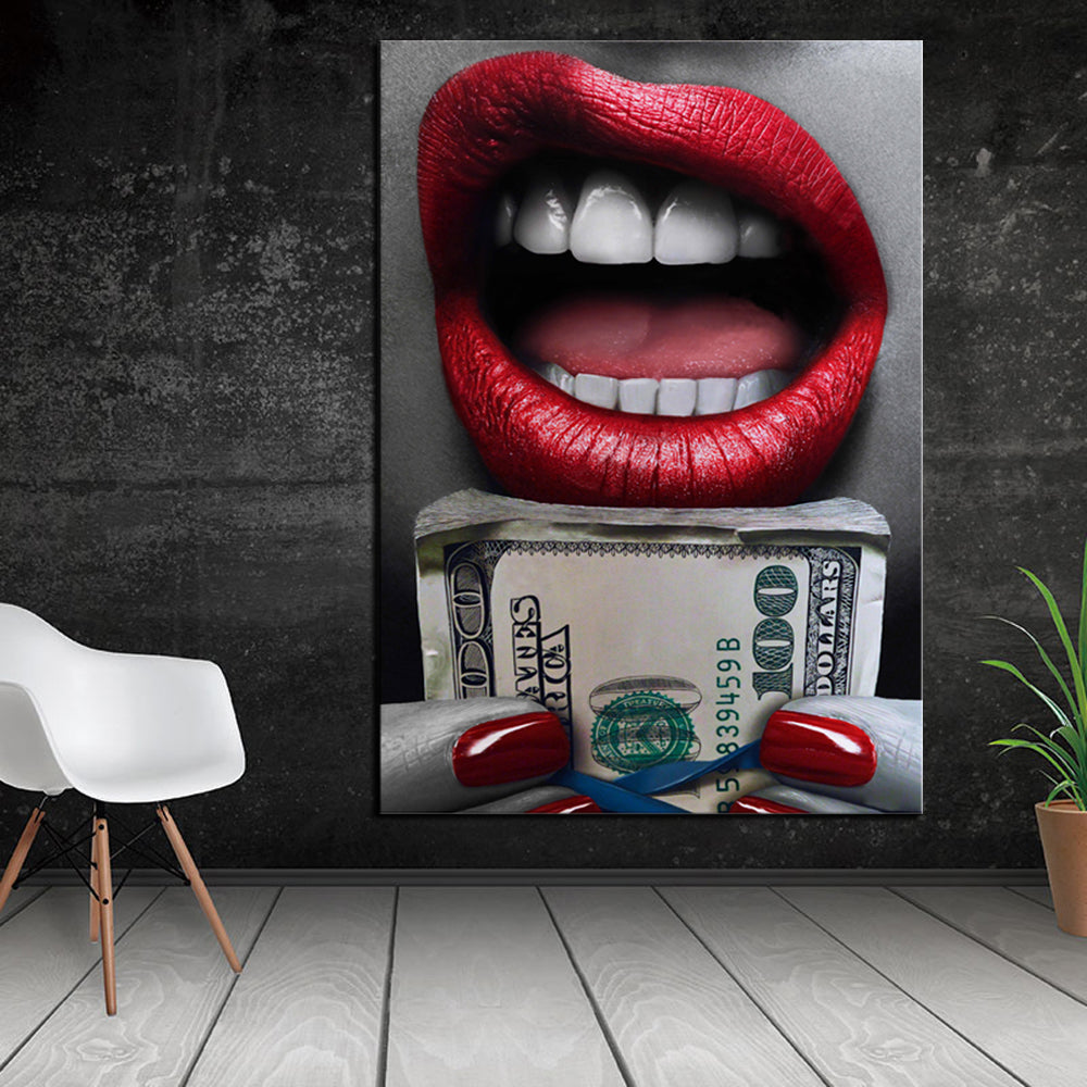 Woman with Money Broker Decor