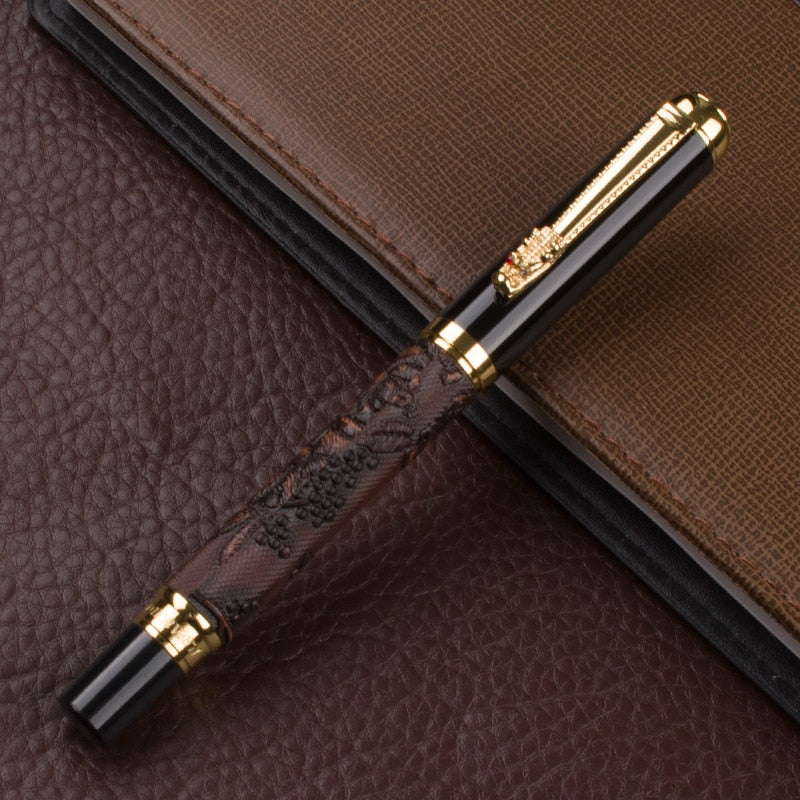 MONTE MOUNT DIKA WEN 891 Metal Fountain Pen Pencil Box luxury school Office Stationery luxury Writing dragon pens gift