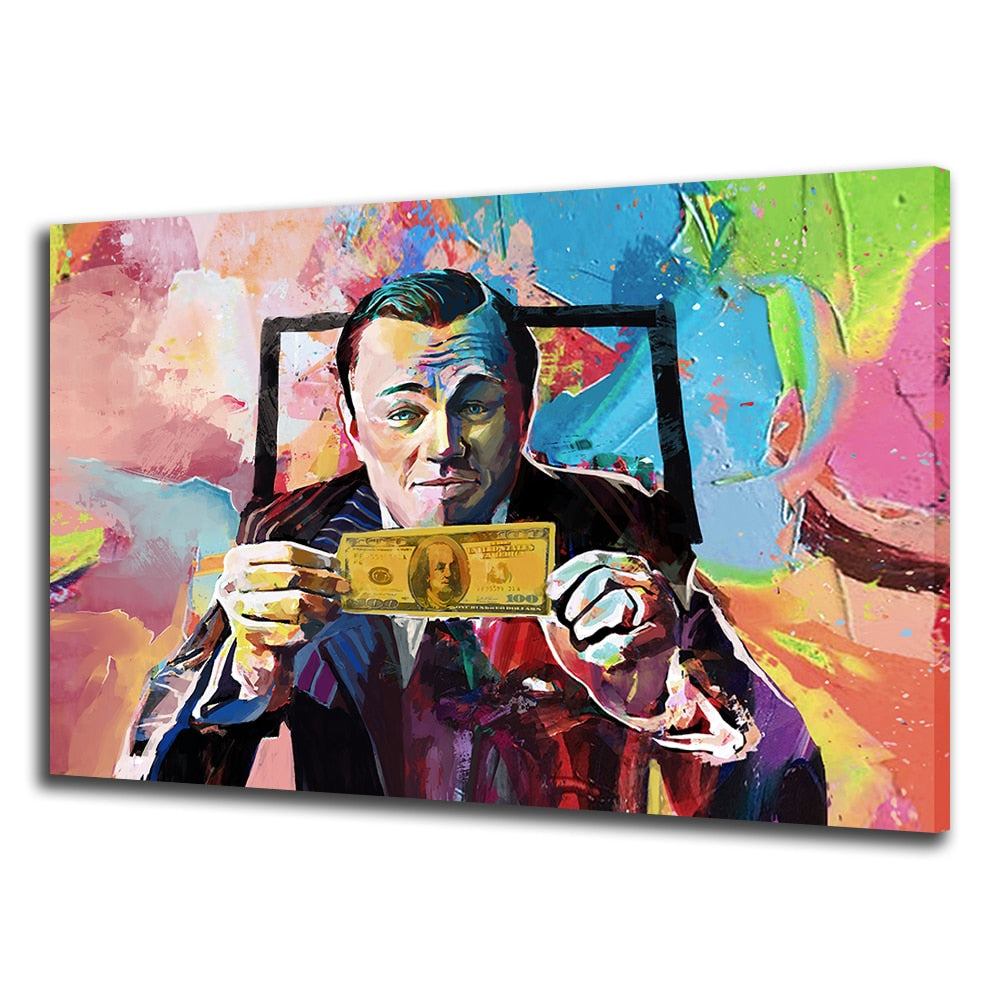 Wolf Of Wall Street, Leonardo DiCaprio, Money Art, Broker Decor