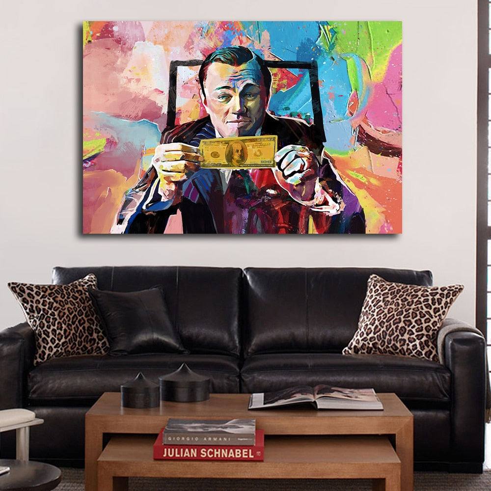 Wolf Of Wall Street, Leonardo DiCaprio, Money Art, Broker Decor