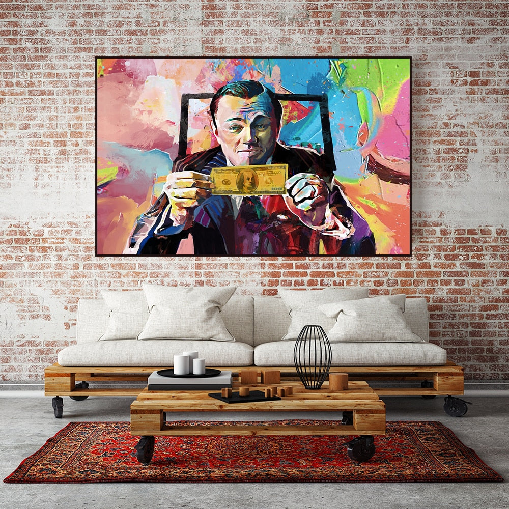 Wolf Of Wall Street, Leonardo DiCaprio, Money Art, Broker Decor