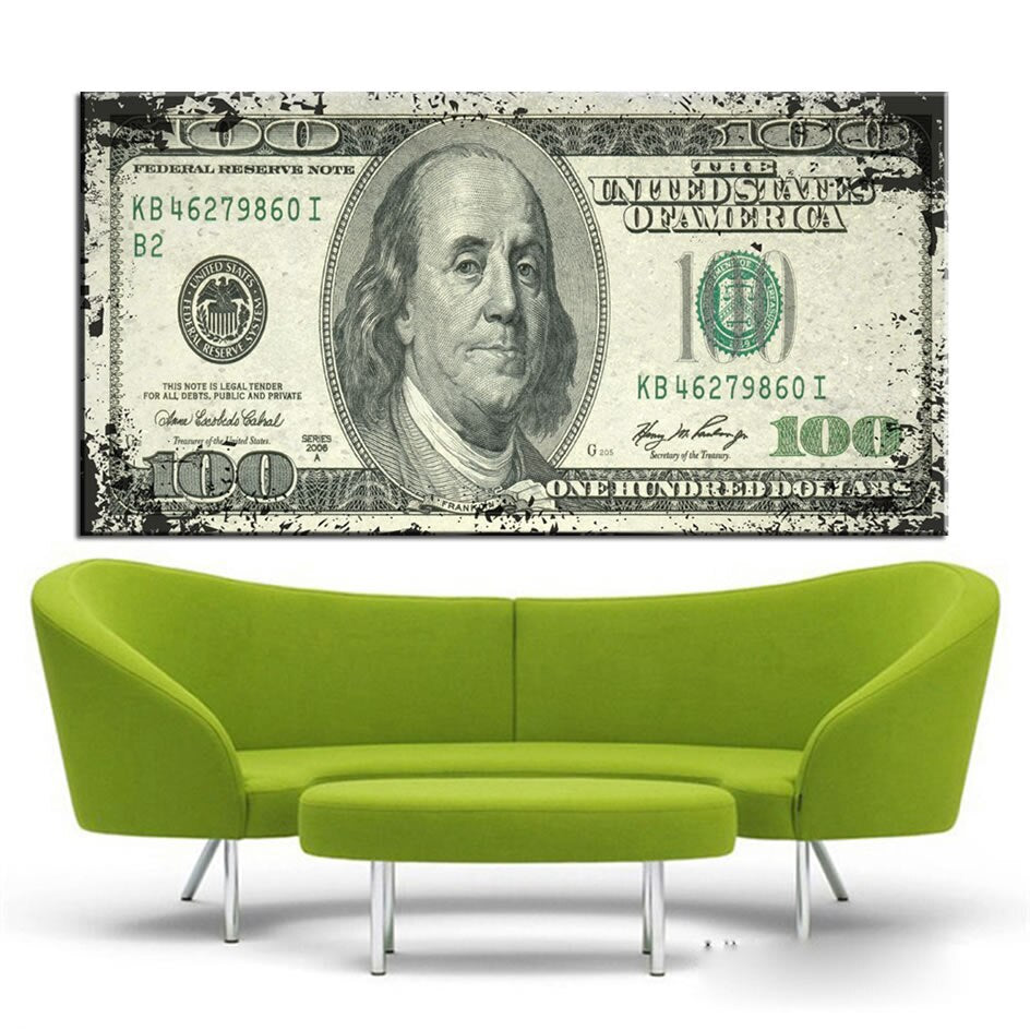 Hundred Dollars Painting Broker Decoration Money Wall Art