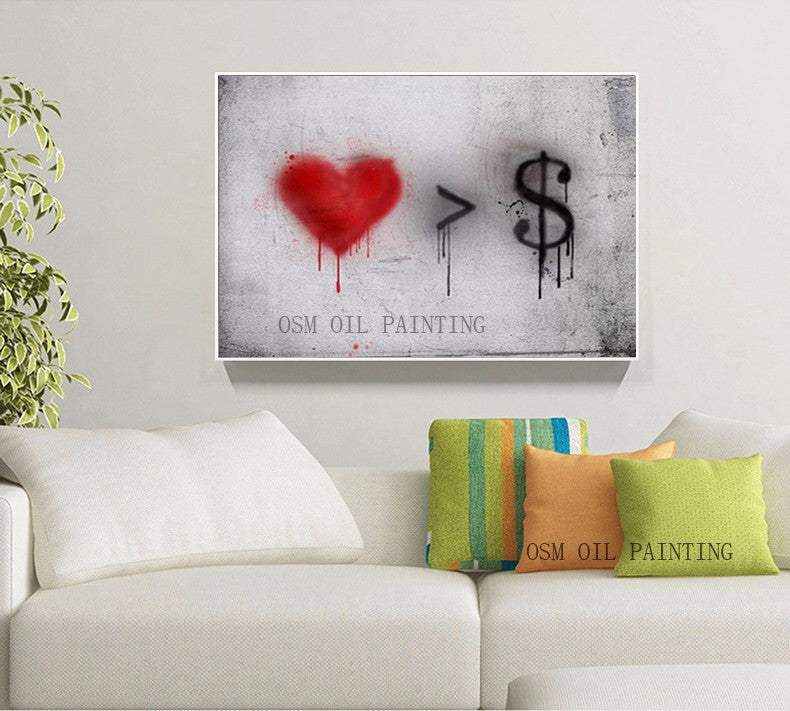 Love Greater Than Money Broker Decoration