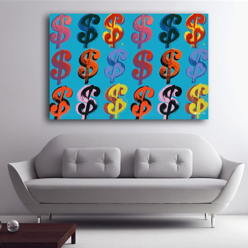 Warhol Money Abstract Paintings Wall Painting Broker Decor