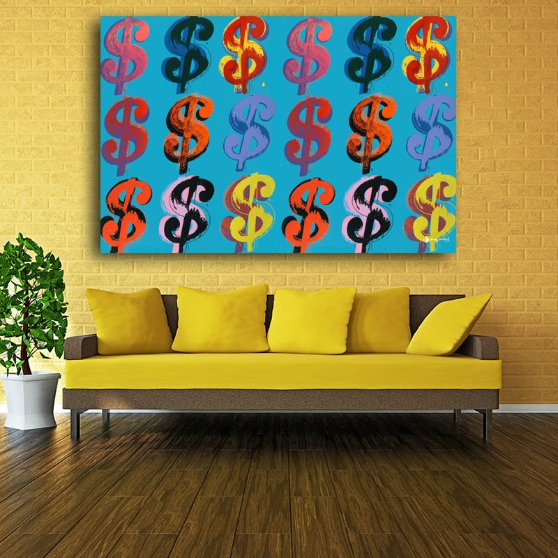 Warhol Money Abstract Paintings Wall Painting Broker Decor