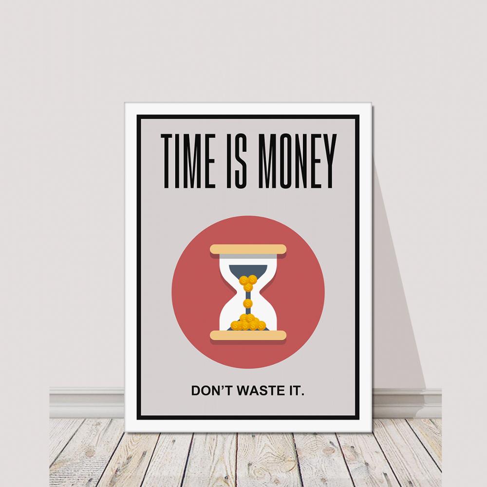TIME IS MONEY Art Wall Pictures Print For Living Room Office Broker Decor