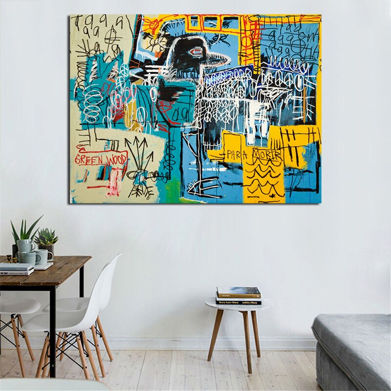Bird On Money By Jean Michel Art Canvas Poster Painting Oil Wall Picture Print Modern Office Home Bedroom Decoration Framework