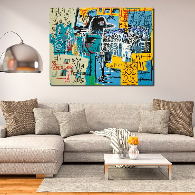 Bird On Money By Jean Michel Art Canvas Poster Painting Oil Wall Picture Print Modern Office Home Bedroom Decoration Framework