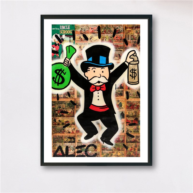 Canvas Paintings Money Bag Home Decoration Poster