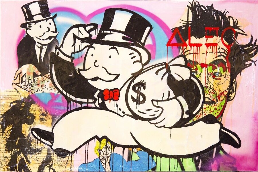 Alec Money Bag Monopoly HD Wall Art Canvas Poster Print for Office Living Room Home Decor