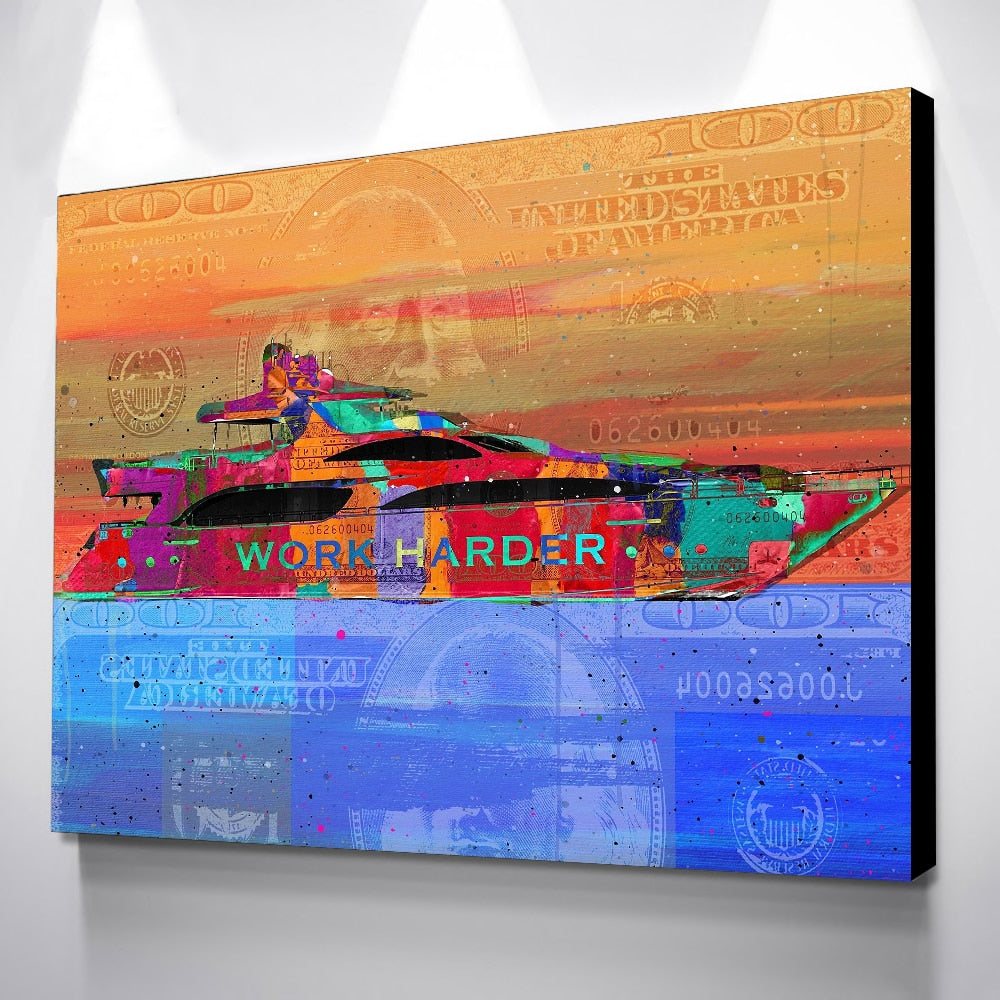 Money yacht Wall Art Canvas broker Decor