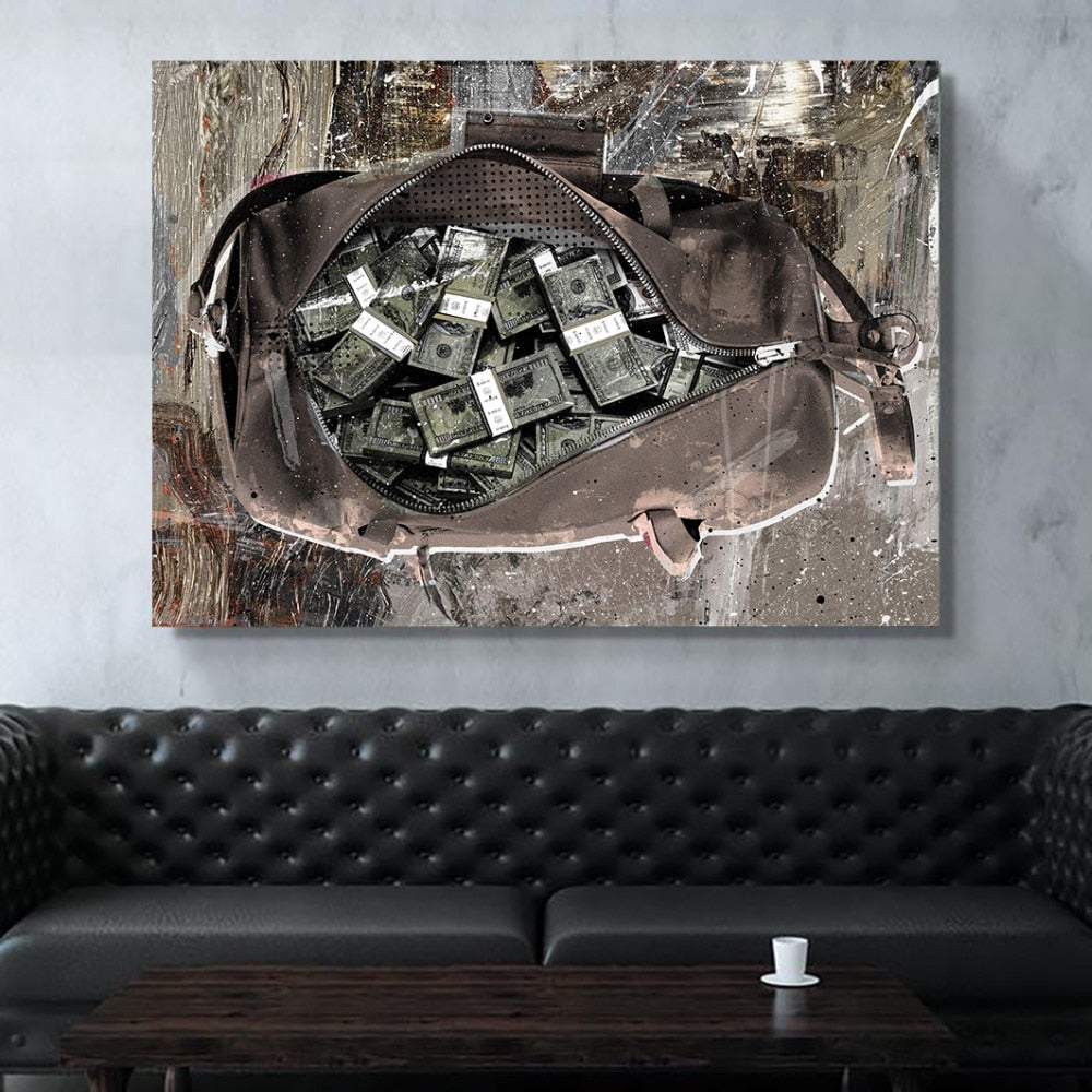 Abstract Money Posters Canvas Paintings Office Home Decor