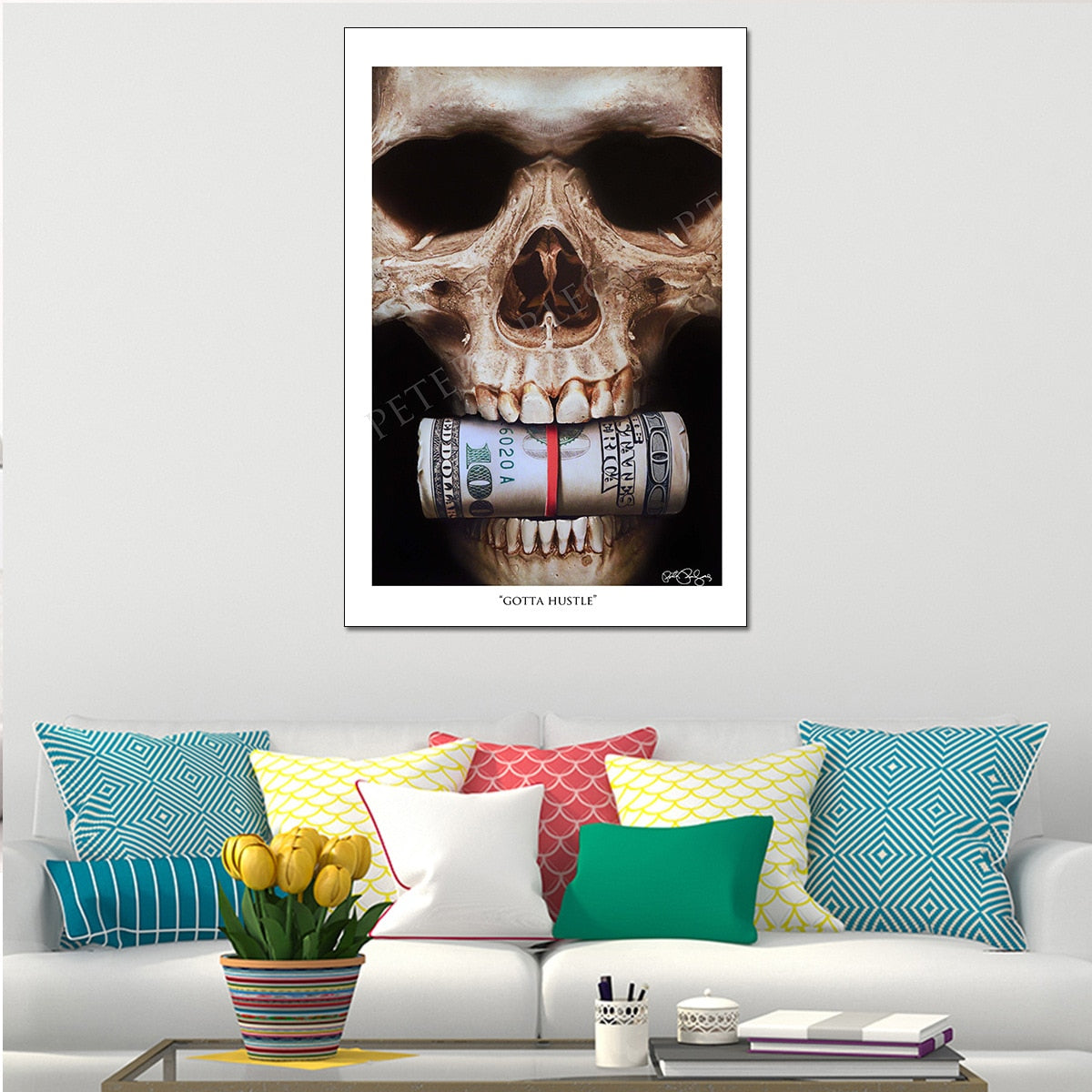 Skull Money Broker Decoration Wall Art