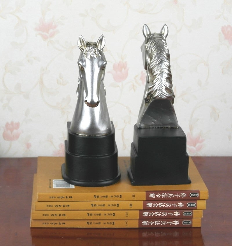 Elegant European Study of High-Grade Office Decorations Resin Crafts Horse Desktop Bookends