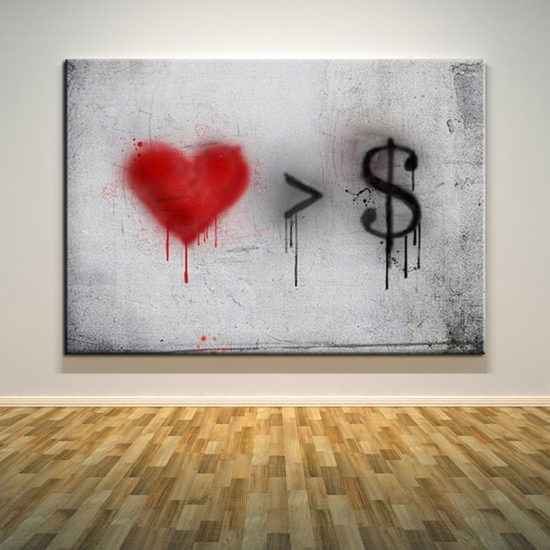 Love Greater Than Money Broker Decoration