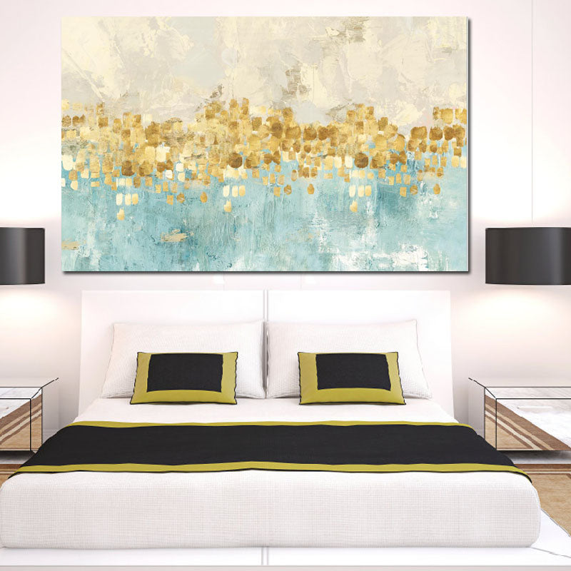 Abstract Gold Money Sea Wave Oil Painting on Canvas Broker Decor
