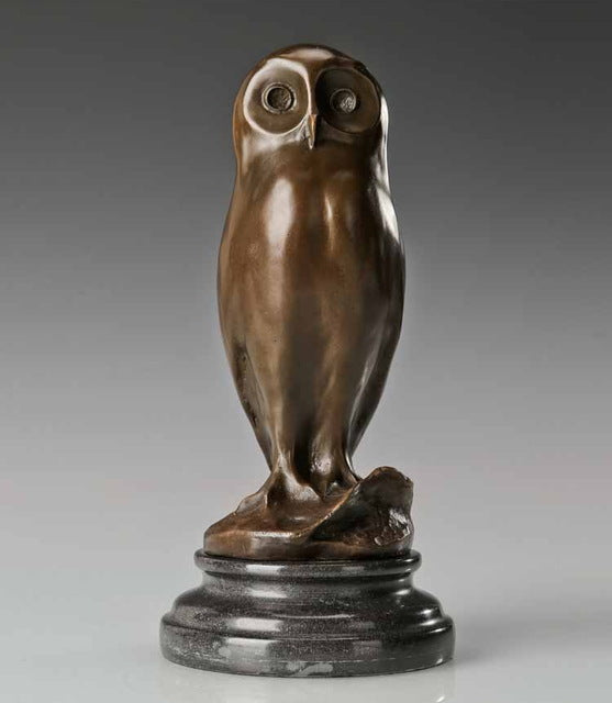 Bronze Figurine Statues Owl Night Owls Sculpture Home Office Decor