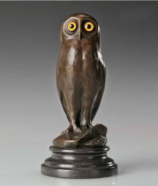 Bronze Figurine Statues Owl Night Owls Sculpture Home Office Decor
