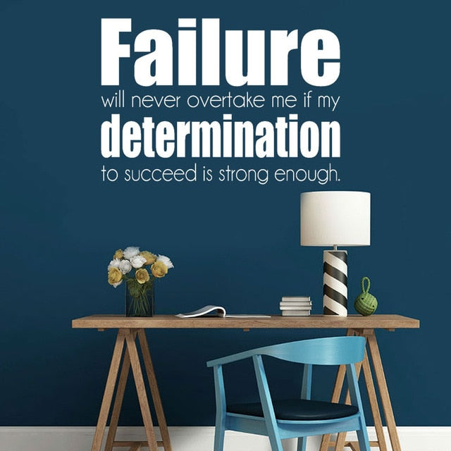 Success Determination Plane Wall Sticker Inspirational Quote