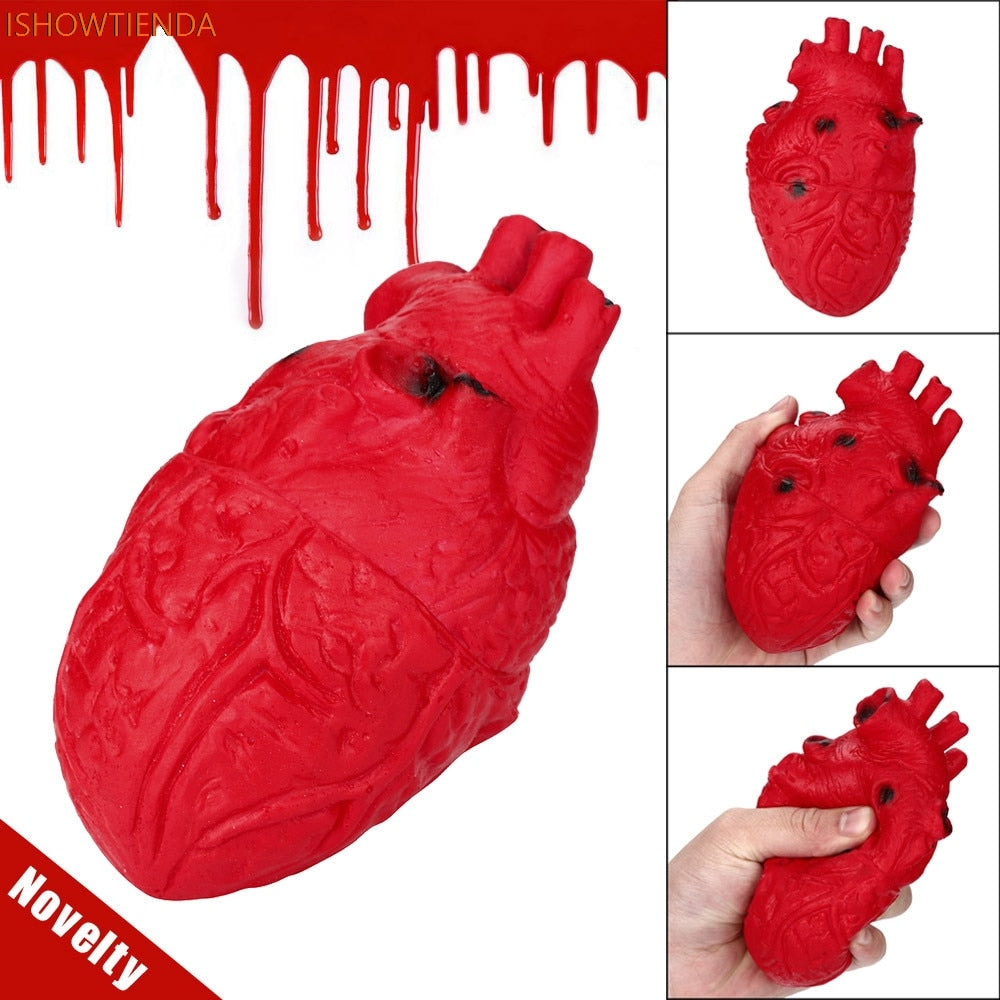Novelty Silicone Scary Organ Heart Squeeze Toy Stress Reliever