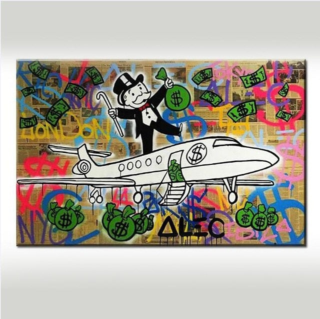 Rich Uncle Pennybags Northern Germany Monopoly guy Money Poster Painting on Canvas Bedroom Wall Decoration Pictures Home Decor
