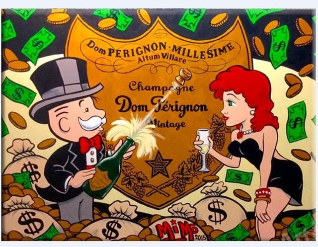 Rich Uncle Pennybags Northern Germany Monopoly guy Money Poster Painting on Canvas Bedroom Wall Decoration Pictures Home Decor