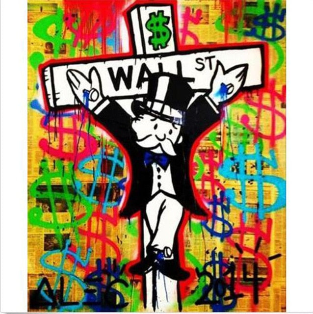 Rich Uncle Pennybags Northern Germany Monopoly guy Money Poster Painting on Canvas Bedroom Wall Decoration Pictures Home Decor