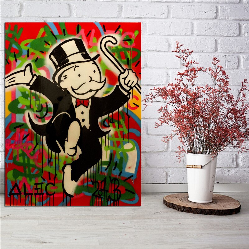 Scrooge Monopolyingly Money Cartoon Canvas Painting Print