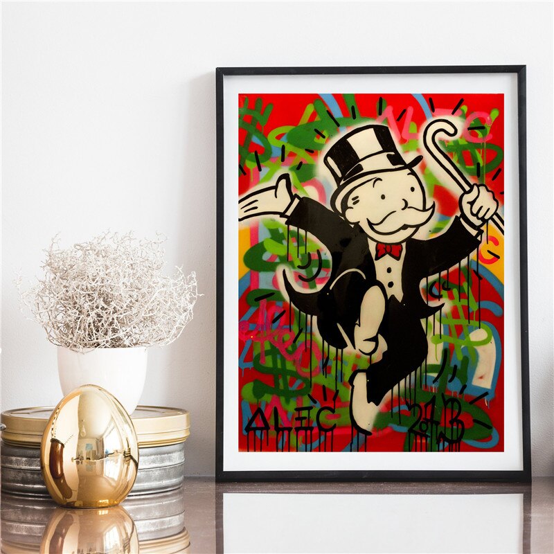 Scrooge Monopolyingly Money Cartoon Canvas Painting Print