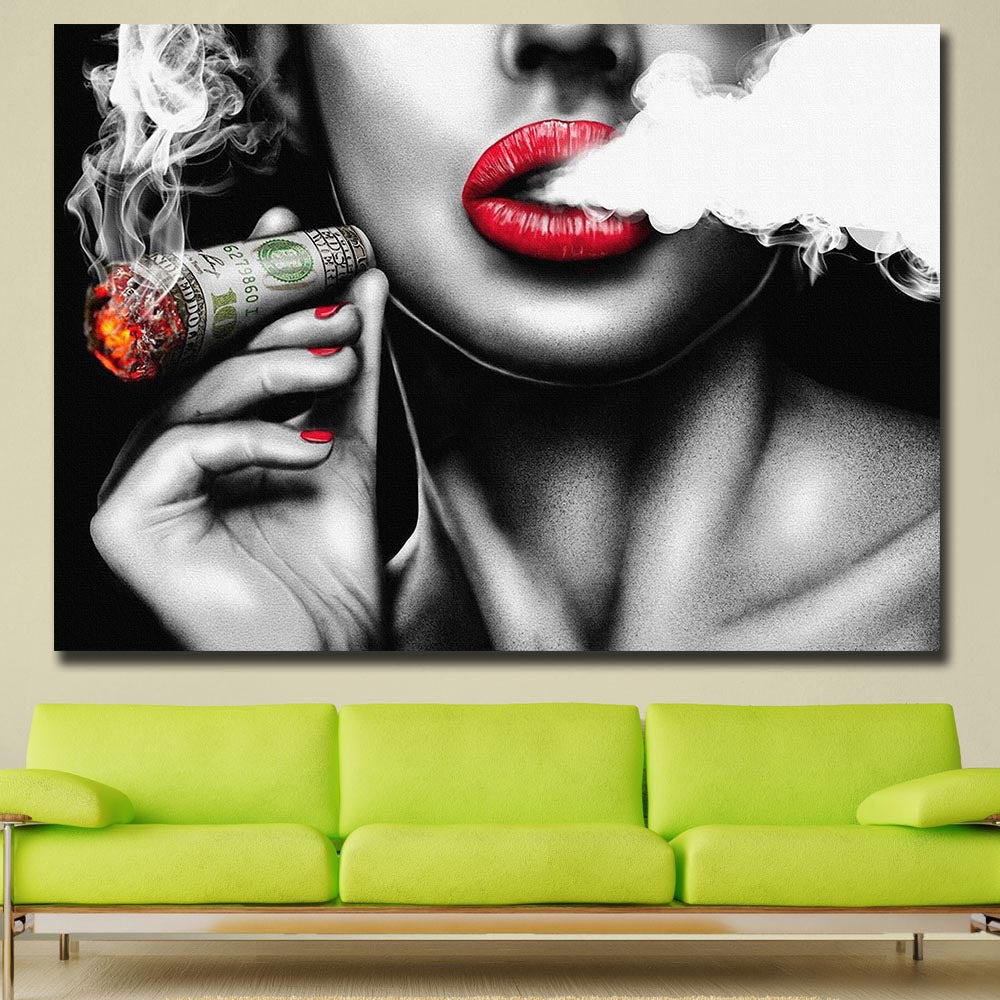 Burning Money Smoking Clouds Broker Decor