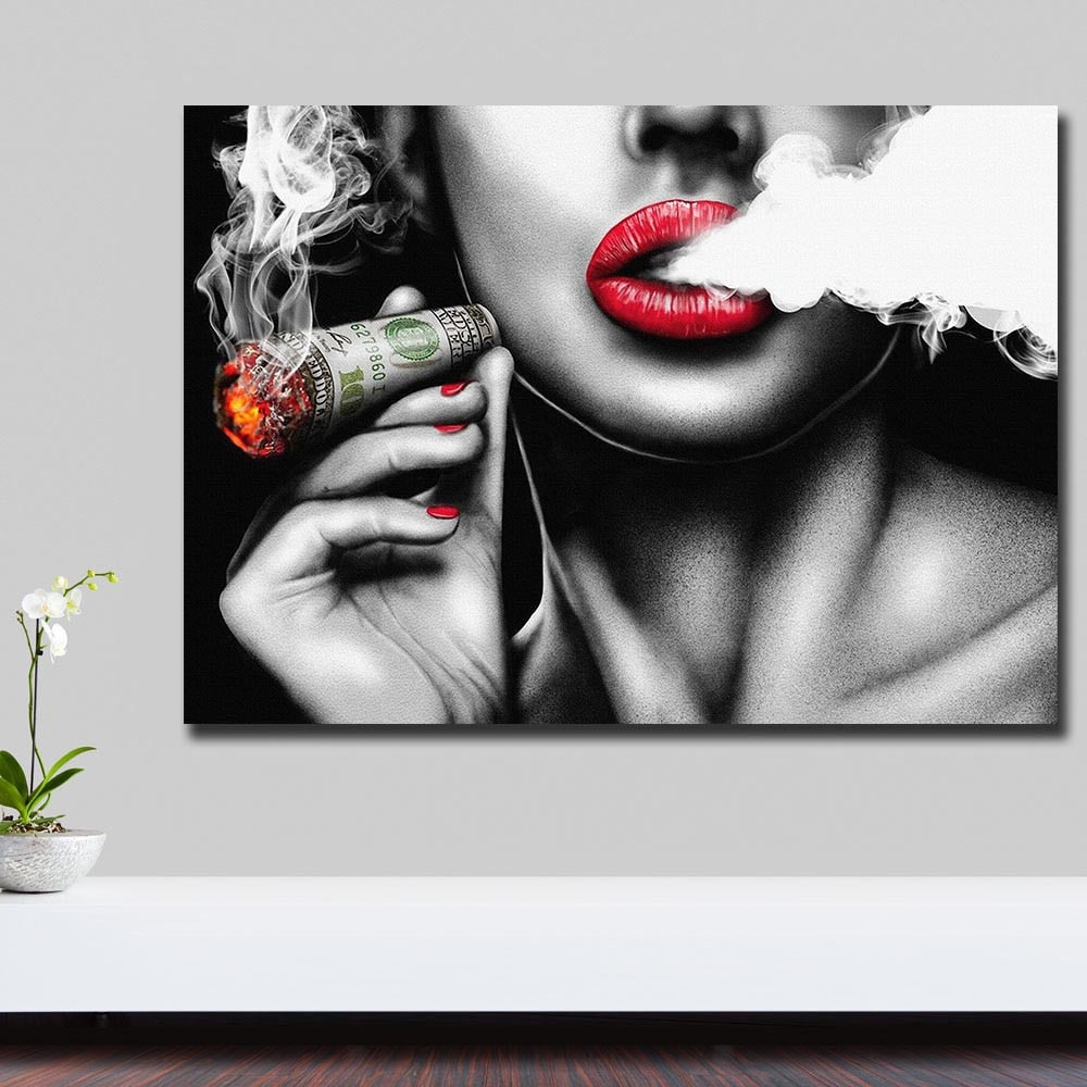 Burning Money Smoking Clouds Broker Decor