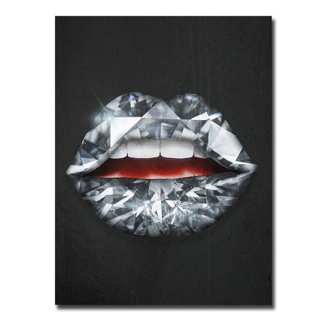 Poster and Print Picture Sexy Money Lips Painting Wall Pictures for Living Room Home Decor No Frame Canvas Painting Wall art