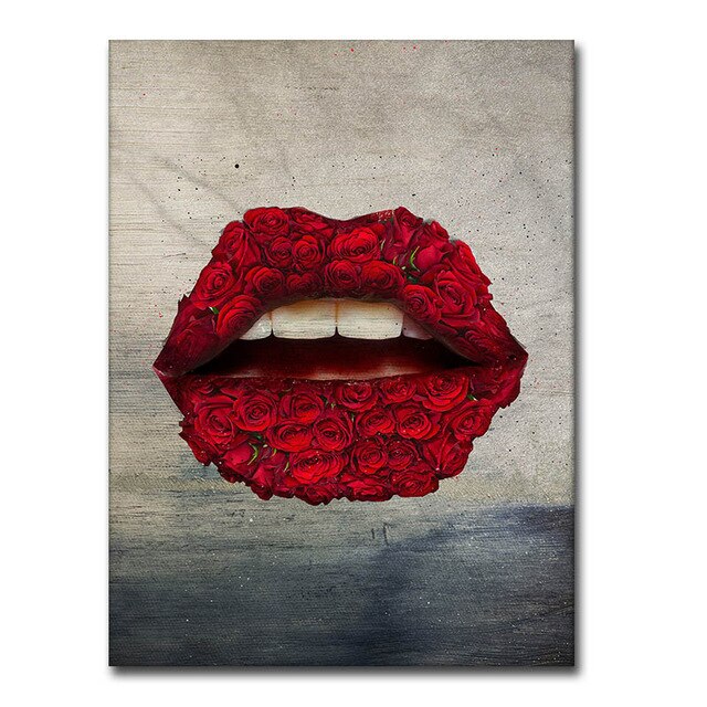 Poster and Print Picture Sexy Money Lips Painting Wall Pictures for Living Room Home Decor No Frame Canvas Painting Wall art