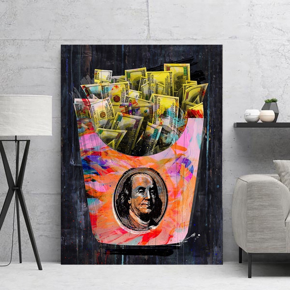 Dollar Chips Money Posters Canvas Paintings Posters Broker Decor