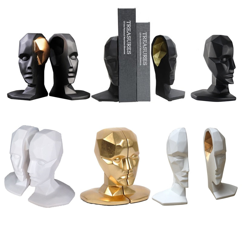 Elegant European High-Grade Office Decorations Human Face Bookends