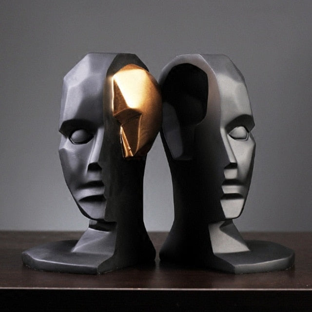 Elegant European High-Grade Office Decorations Human Face Bookends