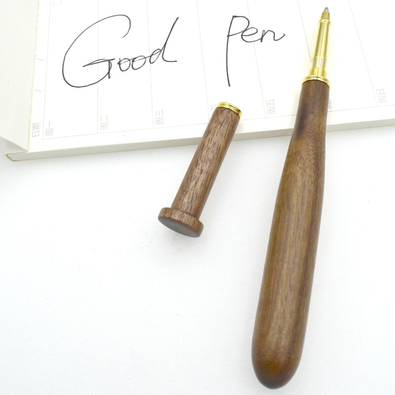 Mini Bat Pen Walnut Wood 0.5 mm Black Ink Ball Pen Pocket-size Mini Wooden Luxury Office Accessories